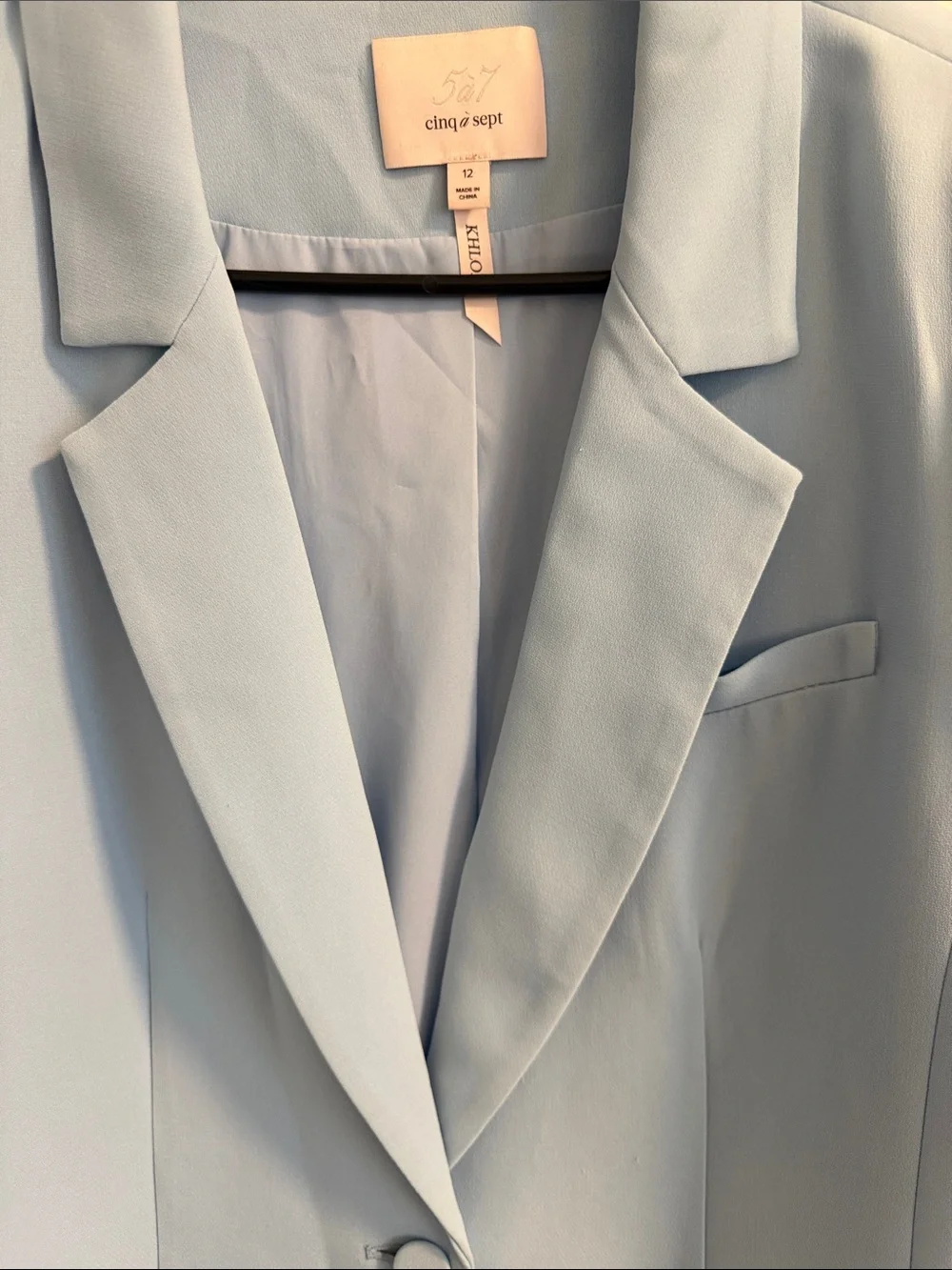 cinq a sept Light Blue Single-Button Blazer - Picture 2 of 4